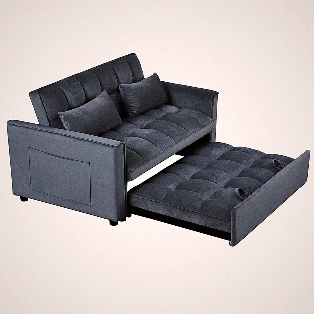 3 in 1 Convertible Sleeper Sofa Bed Pull Out Couch Bed Adjustable Backrest
