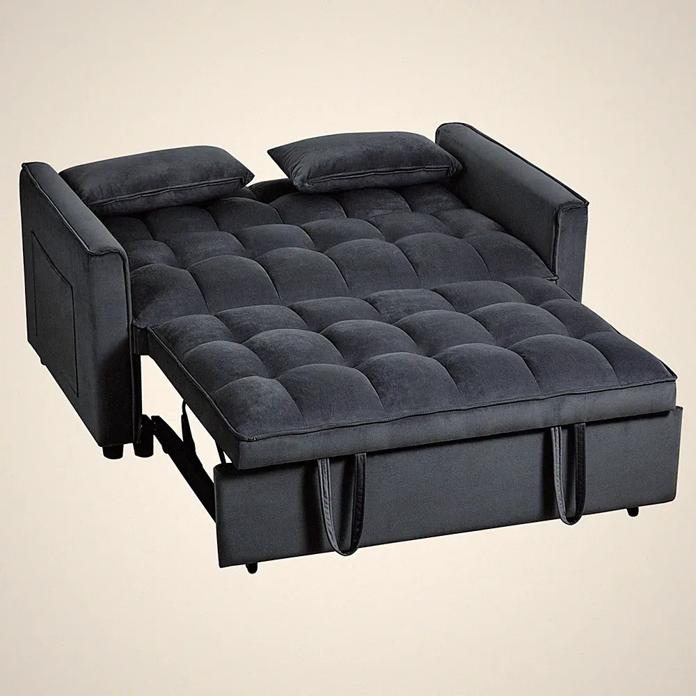 3 in 1 Convertible Sleeper Sofa Bed Pull Out Couch Bed Adjustable Backrest
