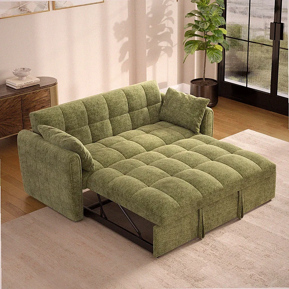3 in 1 Convertible Sofa Bed 65 Inch Sleeper Sofa with Pull Out Bed Couch Pillows
