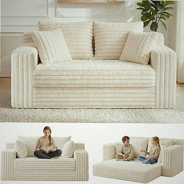 3-in-1 Convertible Sofa Bed: Boneless Loveseat Sleeper & Folding Couch Bed wi...