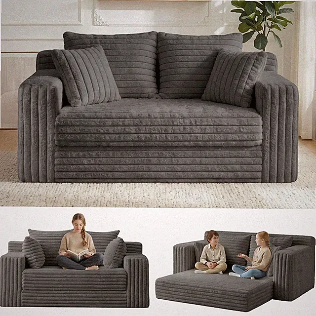 3-in-1 Convertible Sofa Bed: Boneless Loveseat Sleeper & Folding Couch Bed wi...