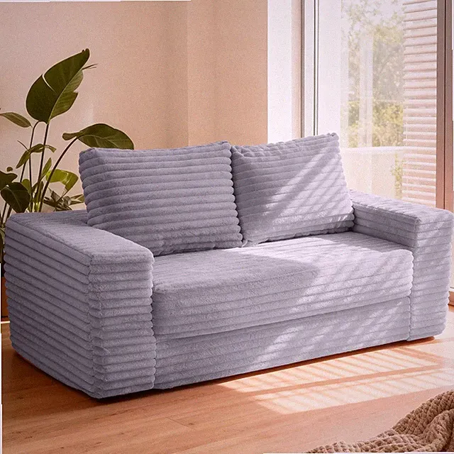 3-in-1 Convertible Sofa Bed Couch with Pillows - Light Grey Loveseat