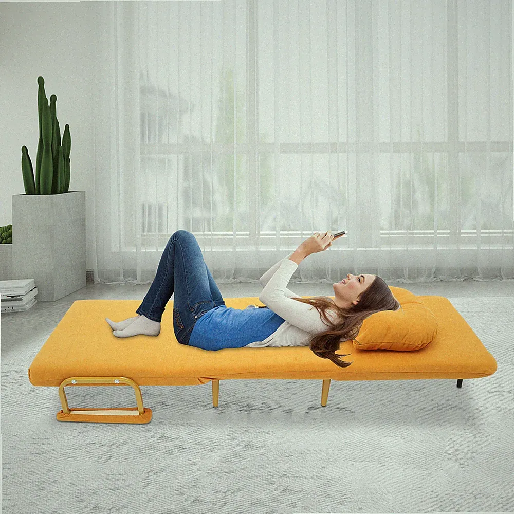 3 IN 1 Convertible Sofa Bed Folding with Pillow & 5-Position Adjustable Backrest