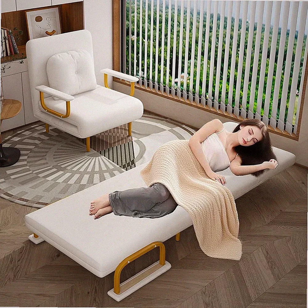 3-in-1 Folding Convertible Sofa Bed Adjustable w/Backrest & Pillow,Sleeper Chair