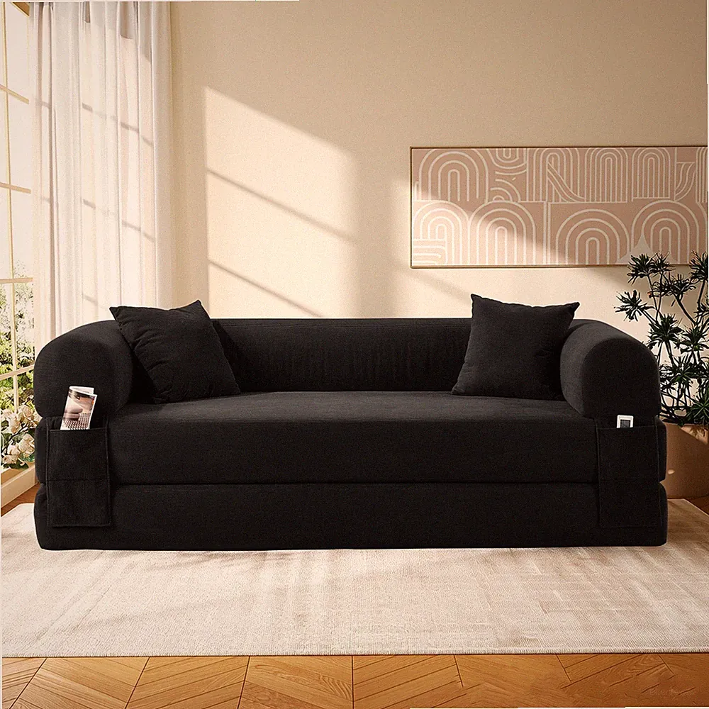 3-in 1 Folding Convertible Sofa Bed,Floor Sofa Boneless Couch with Pull Out Bed