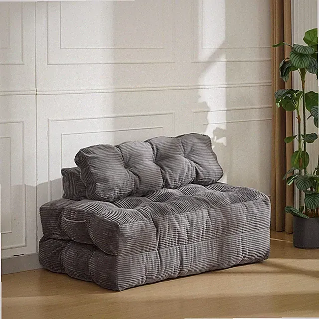 3-in-1 Folding Sofa Bed Single Futon Couch,Back Support & Pillow for Small Space