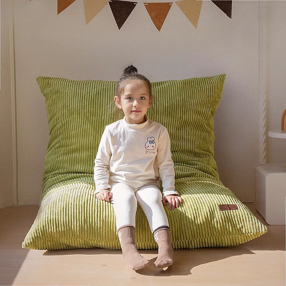 3 in 1 Kids Bean Bag Chair Bed, Convertible Chair Folds from Bean Bag to Lounger