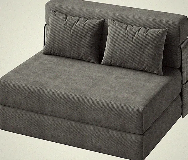 3-in-1 Loveseat Sofa Folding Sofa Bed Chair Bed Sleeper Fold Out Couch W Pillow