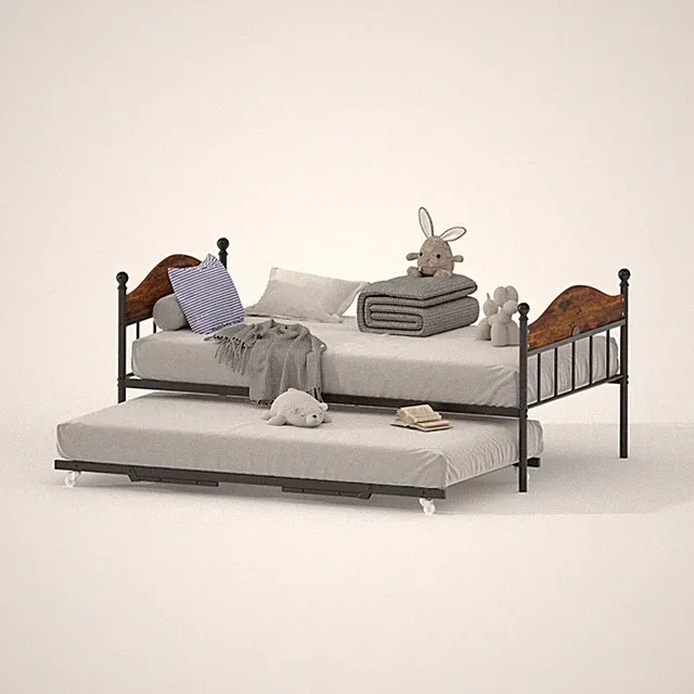 3-in-1 Metal Frame Twin Daybed w/Trundle Foldable Sofa Bed for Small Rooms
