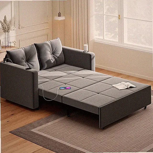 3 in 1 Pull Out Couch, 56" Convertible Sofa Bed, Loveseat Sleeper