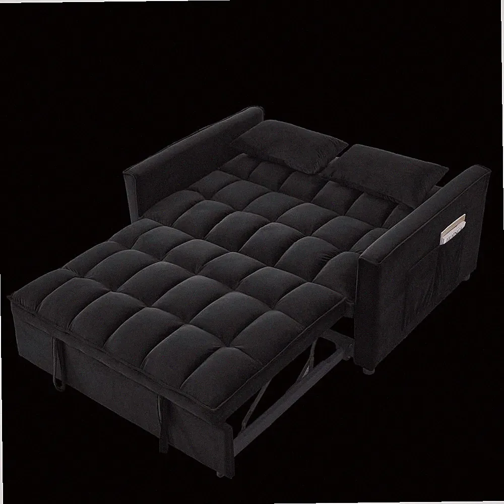 3-in-1 Sleeper Sofa 3-Position Adjustable Backrest 2-Seater Sectional
