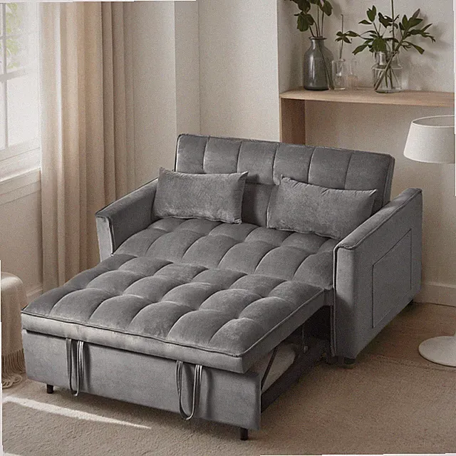 3 in 1 Sleeper Sofa Bed Pull Out Loveseat Couch Convertible Adjustable Backrest