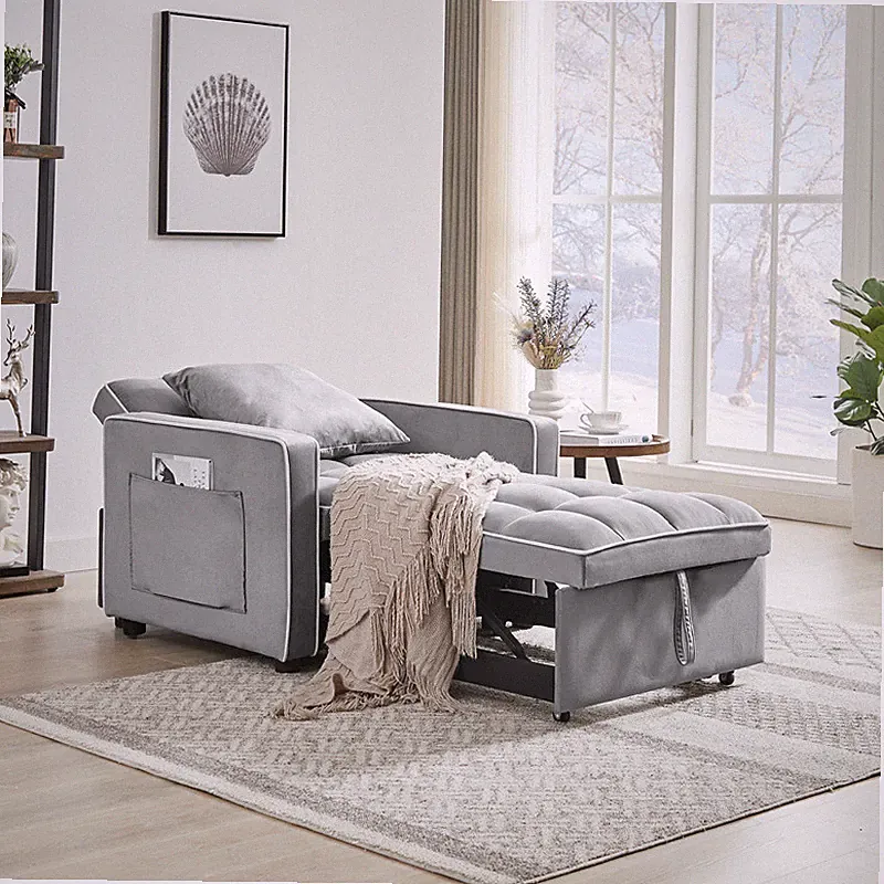 3 in 1 Sofa Bed Chair Folding Adjustable Back Into A Sofa Recliner Single Bed