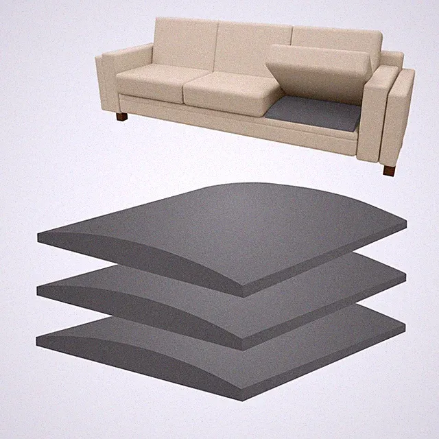 3 Pack Couch Sofa Cushion 20"x 20" Foam for Sagging Seat-High Density Foam Un...