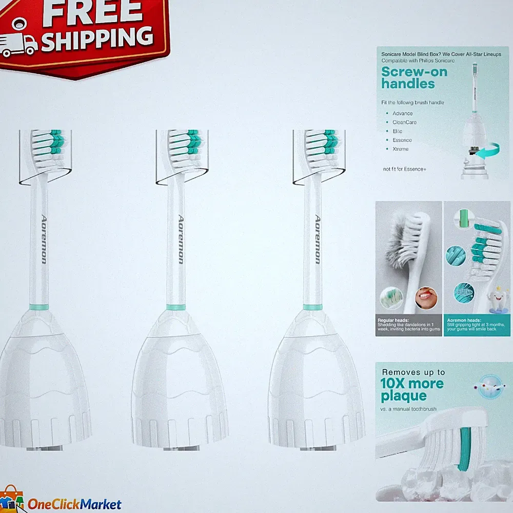 3-Pack Philips Sonicare Replacement Heads with Hygienic Caps - Ultra-Soft Care