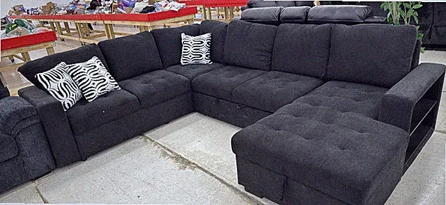 3 Pc Sectional With Shelves And USB Charging Ports