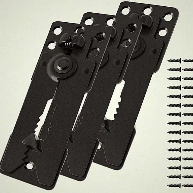 3 PCS Black Heavy Duty Sectional Couch Interlocking Connector Alligator Clip