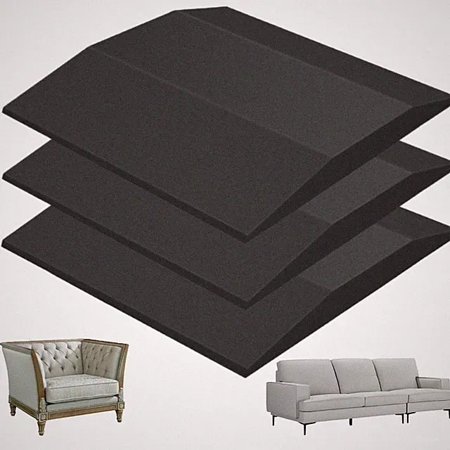 3 PCS Couch Cushion Support, 20" x 20" Black Couch Supports for Sagging Cushi...