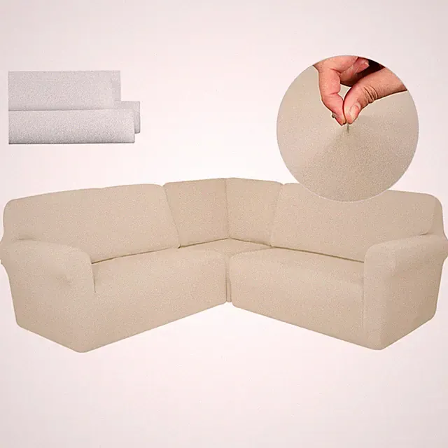 3 Pcs L Shaped Couch Covers for Sectional Corner Sofa Stretch 5 Seat Washable...