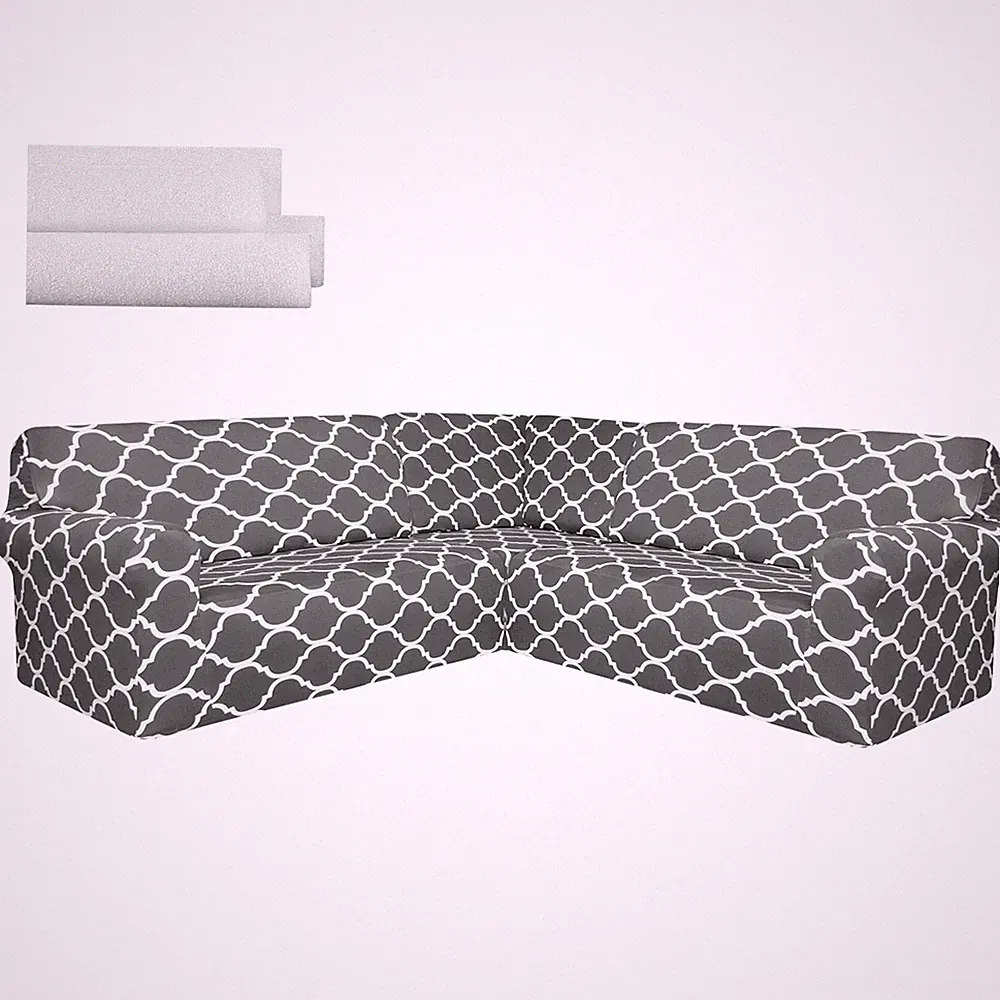 3 Pcs Modular Sectional Couch Covers L Shaped Sofa Covers for Living Room Str...