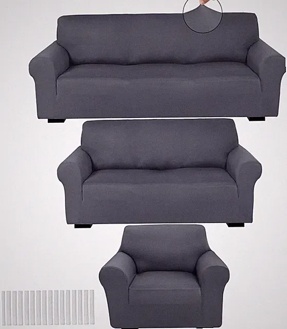 3 Pcs Slipcover Set Couch Furniture Covers Sofa Loveseat Couch Arm Chair Form