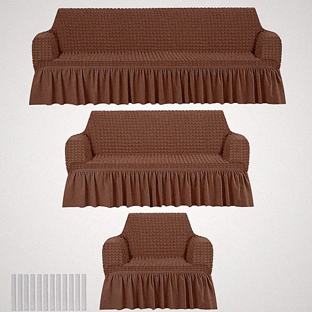 3 Pcs Sofa Slipcover Set for Couch Cushion Durable Washable High Elastic Stre...
