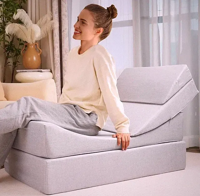 3 PCS Versatile Foam Set: Foam Chaise Lounge Futon Mattress Floor Sofa Bed