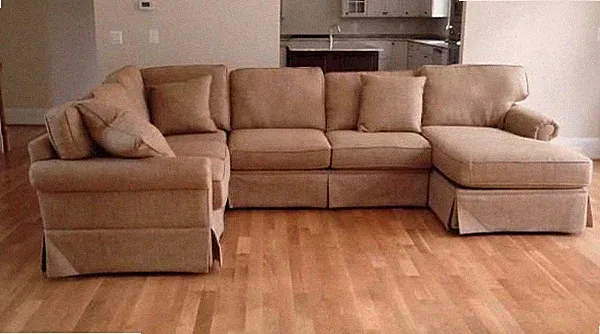 3 piece beige Haverty's sectional sofa