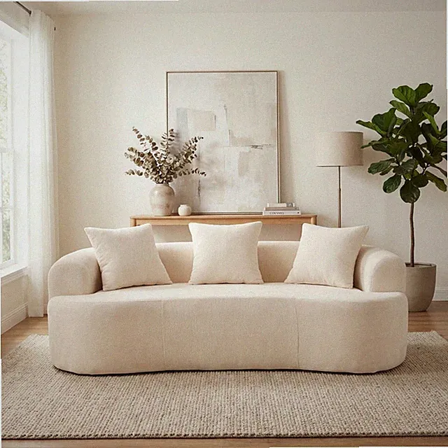 3-Piece Chenille Modular Sectional Sofa, Low-Back Design, No Assembly
