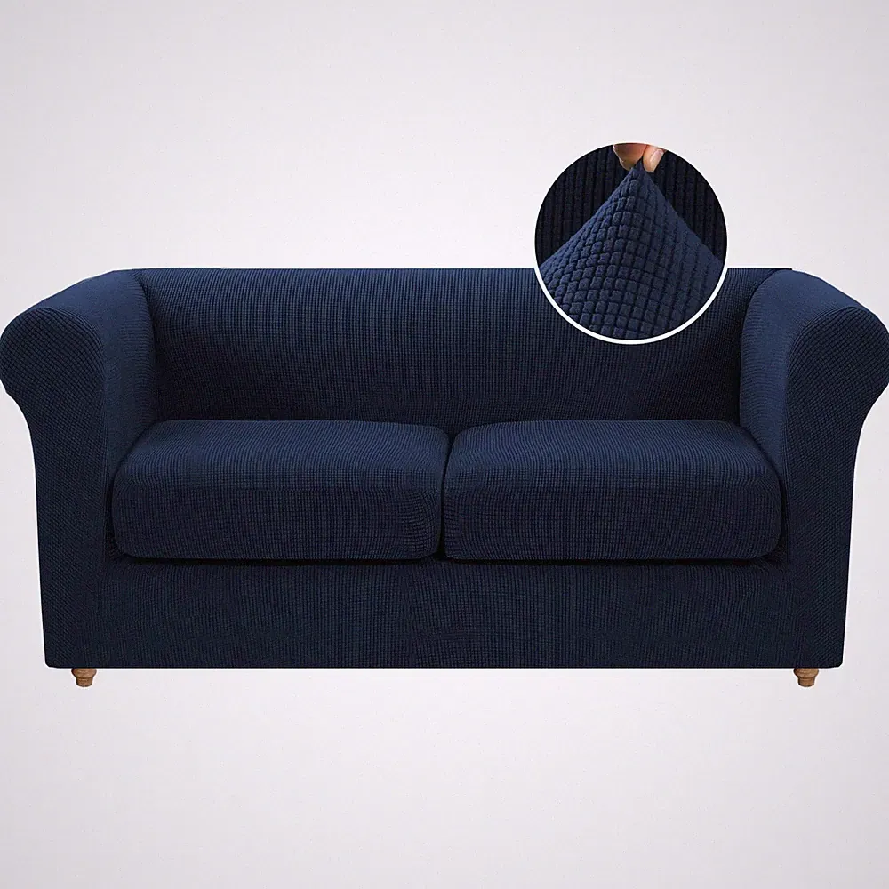 3 Piece Chesterfield Sofa Cover for 2 Cushion Couch High Arm Sofa Slipcovers...