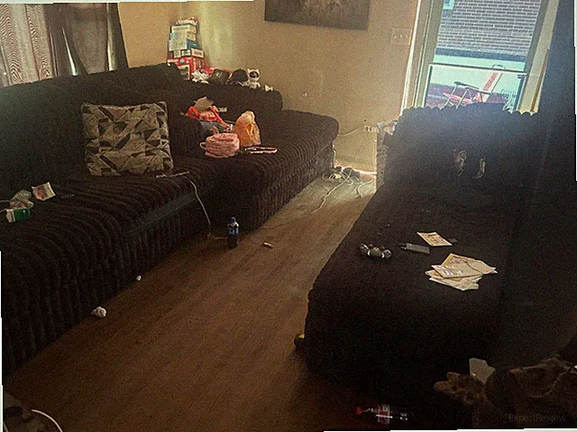 3 piece fluffy black couch