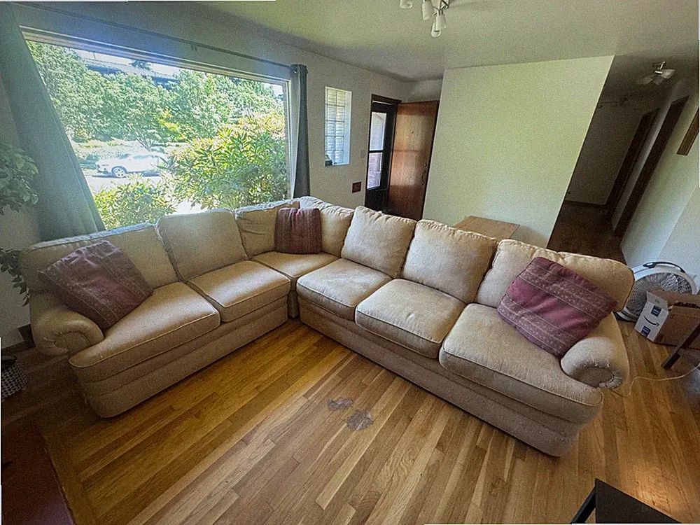 3 piece large beige sectional sofa