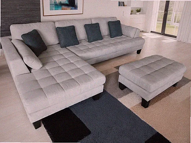 3-Piece Modern Grey Microfiber Sectional Sofa Set S168LG