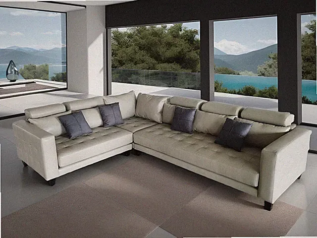 3-Piece Modern Leather Sectional Sofa Set S158 (Custom Made Options)