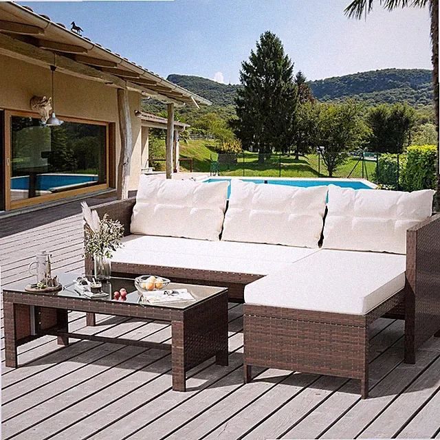 3-Piece Outdoor Patio Furniture Sets, Wicker Patio Conversation Sets, All Weathe