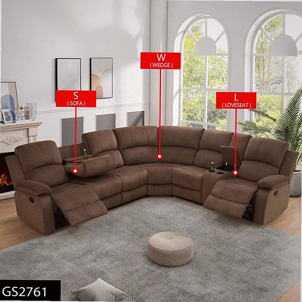 3-Piece Recliner Sofa Set | Living Room Sectional Couch
