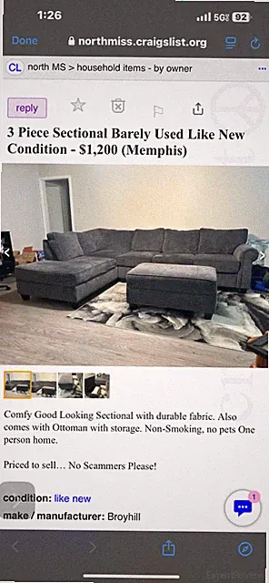 3 Piece Sectional Sturdy & Comfy Grey Durable Material & Storage Ottoman