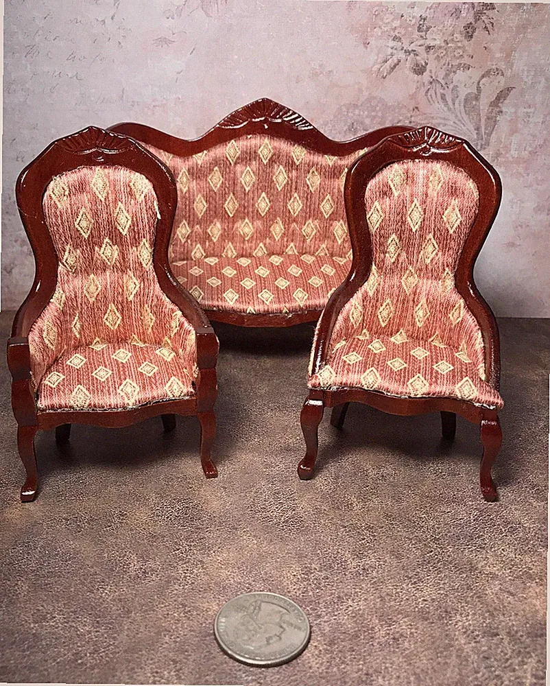 3 PIECE VICTORIAN LIVING ROOM SET SOFA AND 2 CHAIRS BRAND NEW
