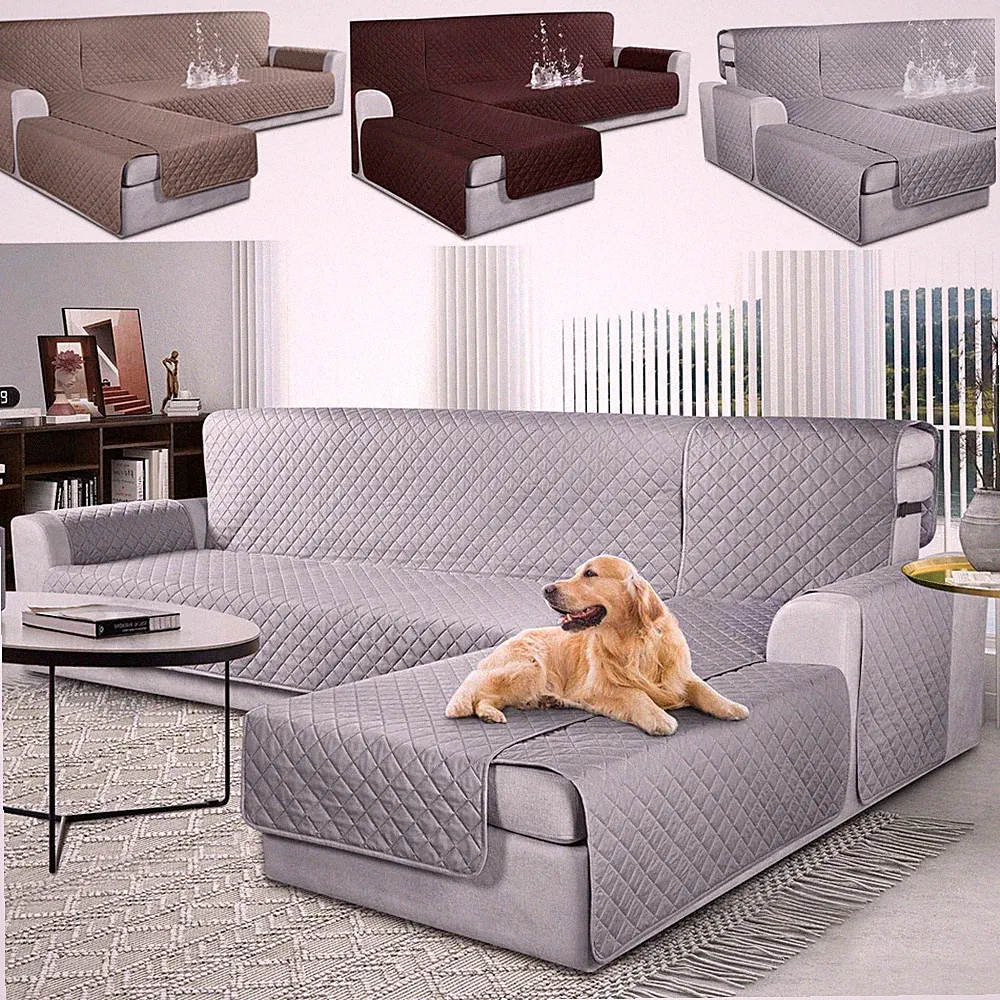 3 Pieces L Shape Sectional Couch Cover Waterproof Sofa Cushion Cover for Pets