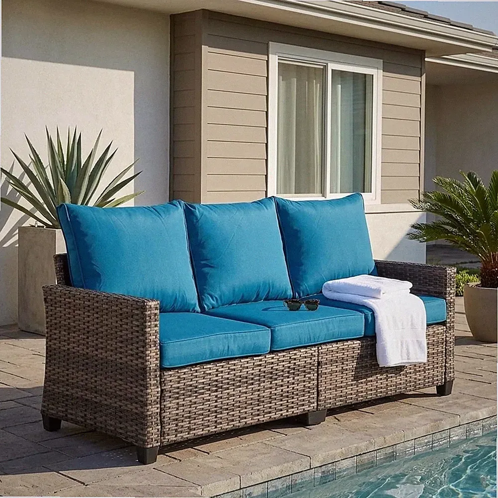 3 Pieces Outdoor Patio Furniture, Outdoor Sectional Sofa Patio Furniture Sets