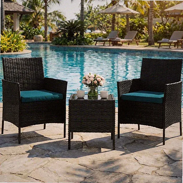 3 Pieces Patio Furniture Set Outdoor Sectional Sofa Rattan Wicker Sofa US STOCK