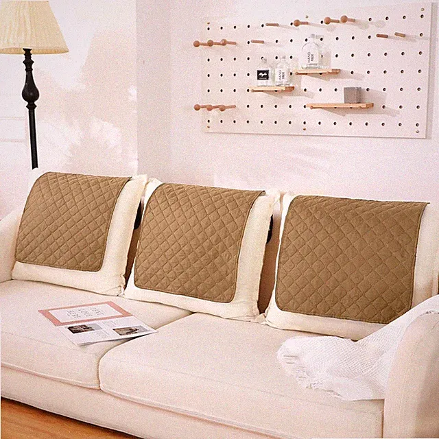 3 Pieces Recliner Headrest Protector Cover for Coffee Color