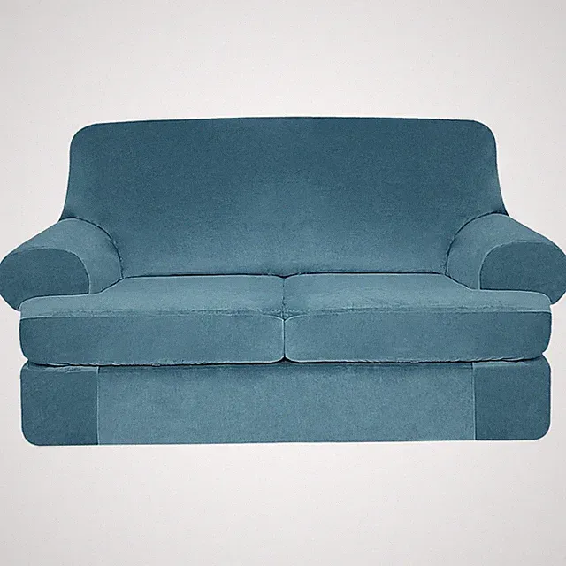3 Pieces Stretch Sofa Covers T Cushion Sofa Slipcovers with 2 Individual Thick V