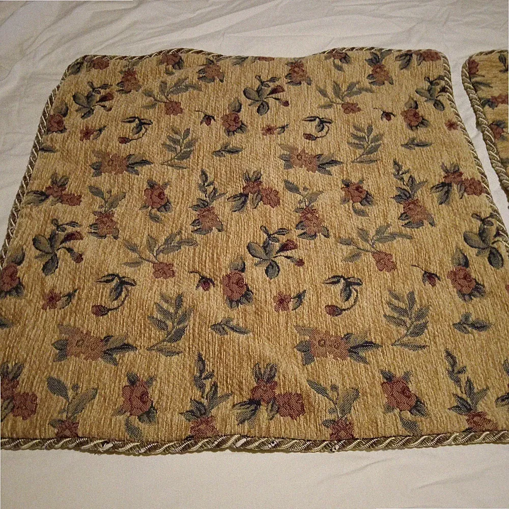 3 Pillowcases European Woven Floral Decor Bed Sofa Zippered Flemish Tapestry