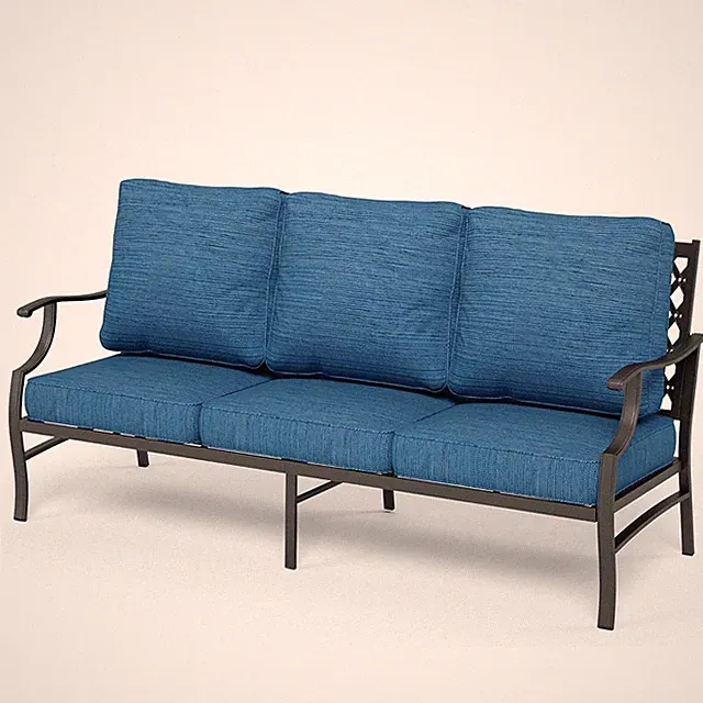 3-Seat Outdoor Furniture Sofa Patio Sofa Chair w/ Thick Cushion for Balcony