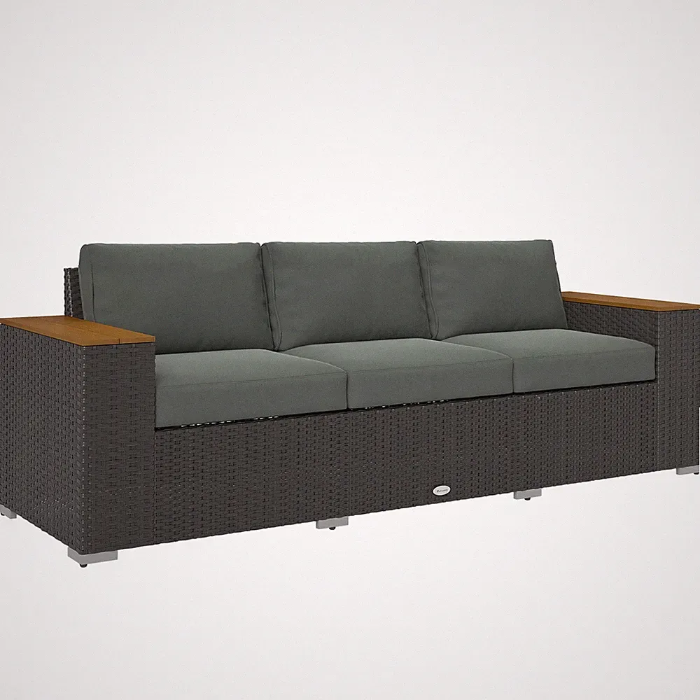 Armrest outdoor sectional wide armrest