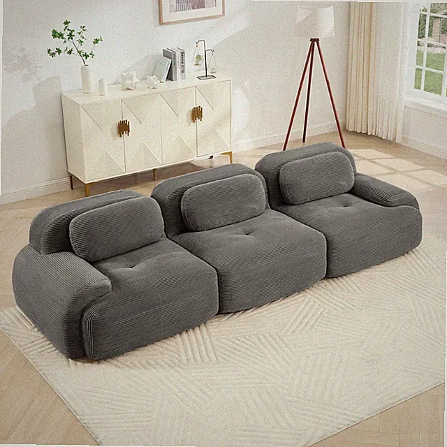 3-seat sofa premiumCorduroy Fabric fabric modular multi-combination anti-slip