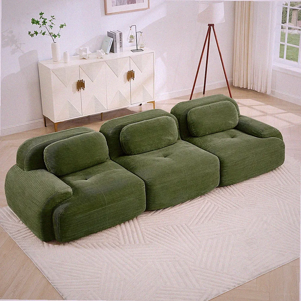 3-seat sofa premiumCorduroy Fabric fabric modular multi-combination anti-slip
