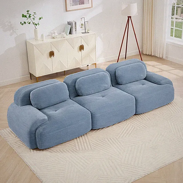 3-seat sofa premiumCorduroy Fabric fabric modular multi-combination anti-slip d