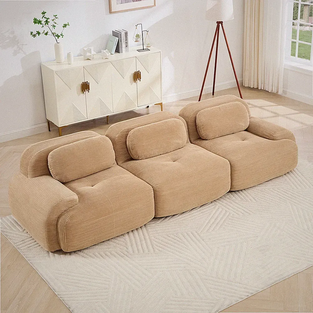3-seat sofa premiumCorduroy Fabric fabric modular multi-combination anti-slip de